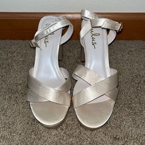Lulu’s ivory block heel